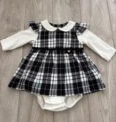 アプレレクール チェック ロンパース 70