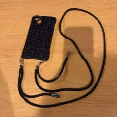 レオパード柄 iPhone14ケース ストラップ付き