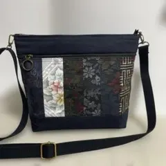 着物リメイク★正絹★２種類の大島紬パッチワーク★ワンピース