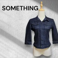 美品 SOMETHING Venus Jeanストレッチ デニムジャケットS濃紺