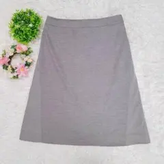 【ミッシェルクラン】 膝丈スカート ストレッチ (M) グレー シンプル 美品