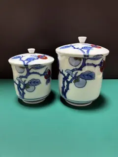源右衛門窯 染錦なずな紋 陶器製調味料入れ 青赤装飾 - メルカリ