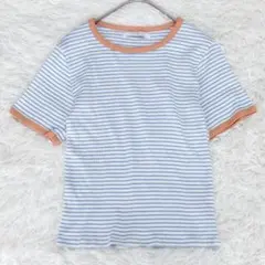 アクアリーフ Tシャツ カットソー F 綿100% 水色 ボーダー レディースのサムネイル