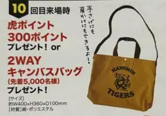 阪神タイガース 2WAY キャンバスバッグ 2025ファンクラブ応援デー来場特典