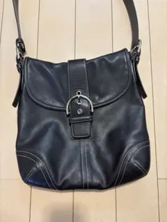 COACH レザー ショルダーバッグ ブラックSOHO Mini - メルカリ