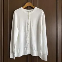 美品　ユニクロ　UVカットクルーネック　長袖カーディガン　XL ホワイト