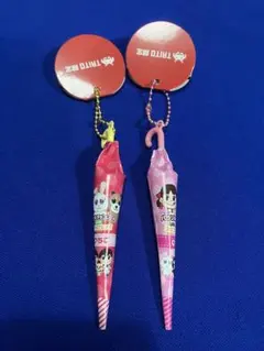 新品！ペコちゃん　パラソルチョコレート　ミニチュアキーホルダー　2本セット