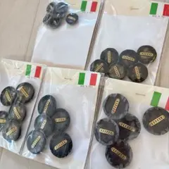 【543】イタリア製 マーブル調ボタン 5パックセット