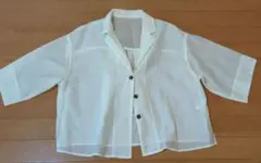 ローリーズファーム　シアーカイキンシャツ　アイボリー　ショート