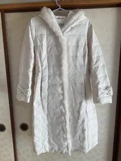 GALLERY VISCONTI ホワイト フード付き ロングコート