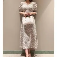 snidel Sustainableバリエプリントワンピース ベージュ 0 夏