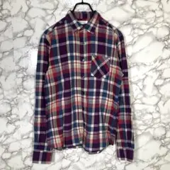 URBAN RESEARCH　（38）　チェック長袖シャツ　青紫赤