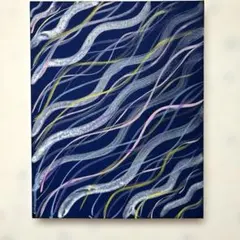 手描き キャンバス画 アート 抽象画 水面