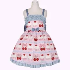 新品 シャーリーテンプル スイートカップケーキプリントジャンパースカート 140