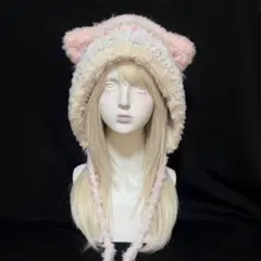 m*o様 猫耳ボンネット 猫耳ニット帽 ハンドメイド 編み物