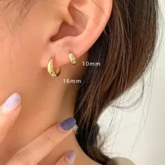 【ゴールド】【小10mm】Silver925 ドームフープピアス 当日発送