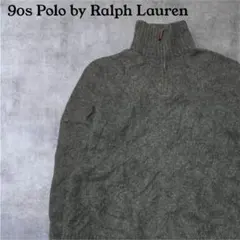 90sインポート古着ポロバイラルローレン ハーフジップスウェット 実寸S~M