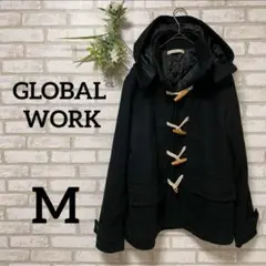 グローバルワーク＊ミドル＊ダッフルコート＊カジュアル＊通学＊フード＊キルト＊M