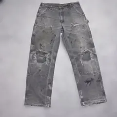 最終価格 carhartt ダブルニー 125周年 鬼フェード 34×32