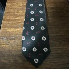 ネクタイ ブラック 花柄 メンズ