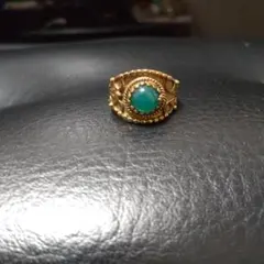 グリーンアメジスト 真鍮 リング brass ring インド製