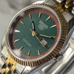 稼働品 SEIKO セイコー5 自動巻き 90s ヴィンテージ 緑文字盤 縦縞のサムネイル