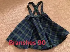 【美品】ブランシェス チェック柄ワンピース 90サイズ 秋冬 女の子　ネル生地