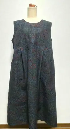 着物リメイク 花柄ワンピース ジャンパースカート