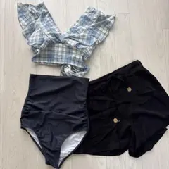 チェック柄 フリルビキニ セパレート水着のサムネイル