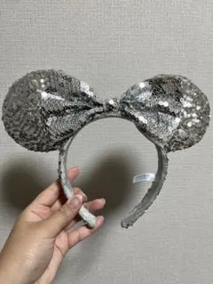 ディズニー シルバー スパンコール カチューシャ ミニーちゃん