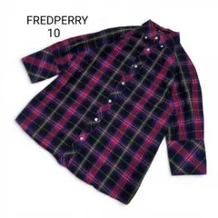 FRED PERRY フレッドペリー チェック柄 長袖シャツ ポケット ロゴのサムネイル
