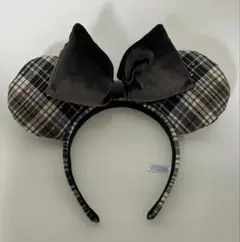 ディズニー　チェックカチューシャ　ミニー