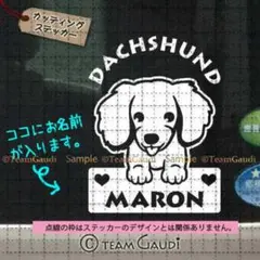 ダックスフンド No.1 名前入 カッティングステッカー　シール　ドッグインカー