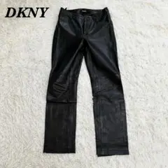 【美品】DKNY ラムレザーパンツ　羊革 2 M ブラックのサムネイル