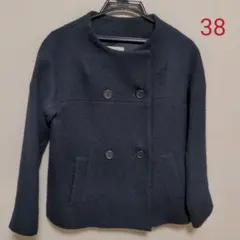 アダムエロペ　ウールコート　ネイビー　38