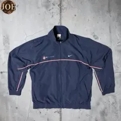 90sNIKE PREMIERナイロンジャケット企業ロゴBRUNEIネイビー古着