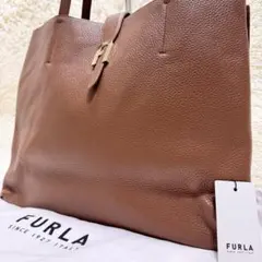 フルラ ソフィア M アーチロゴ トートバッグ ブラウン 大容量 シボ革