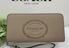 COACH 長財布 ベージュ レザー