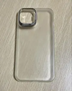 iPhone 13 スタンド付 耐衝撃 ハイブリッドケース フロストホワイト