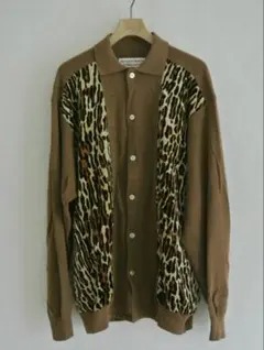 WACKO MARIA TWO-TONE KNIT POLO CARDIGAN