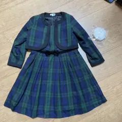 卒園式　入学式　チェック柄ジャケット付きワンピースセット