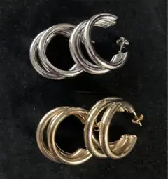 ピアス2個セット(ゴールドカラー&シルバーカラー)