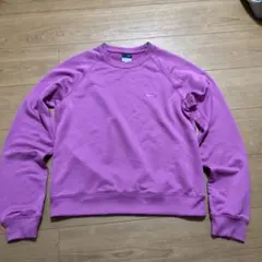 00s　NIKE　V字ガゼット　短丈ラグランススウェット　スウッシュロゴ刺繍　L