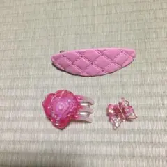 ヘアー アクセサリー　バレッタ　クリップ　ピンクシリーズ