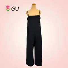 2521【GU】カットソー キャミソールサロペット ワイドパンツ オーバーオール