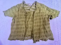 Cutie Blonde シャーリングトップス カーキ M