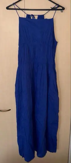 ノースリーブロングワンピース　ブルー
