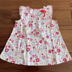 ★新品タグ付き★MIKI HOUSE 花柄チュニック 100cm フリル袖