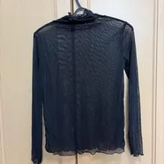 シースルー ブラック フリル 長袖 トップス