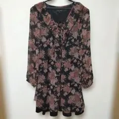 JAYRO 花柄シフォンワンピース 長袖 Mサイズのサムネイル